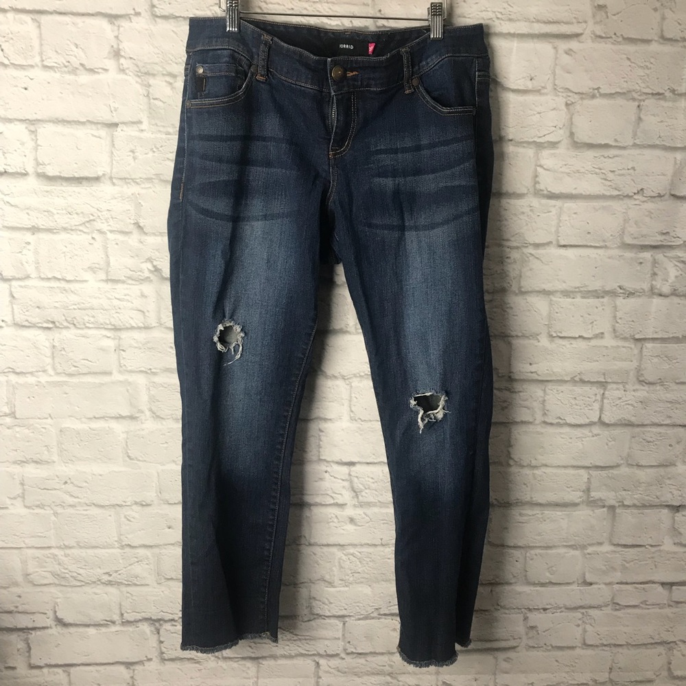 Torrid Crop Distressed Jeans